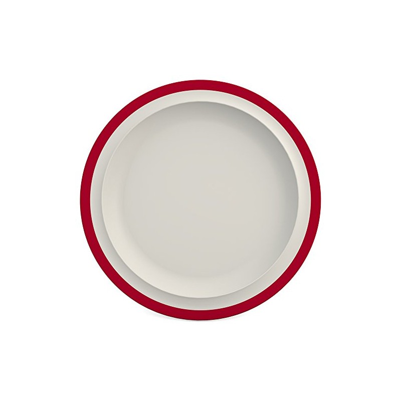 Ornamin plate flat, Ø 22 cm rim red, melamine |