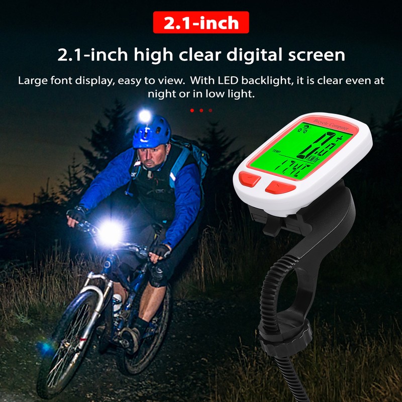 Wireless Bike Computer LED Digital Bicycle Speedometer Odometer Multifunction Cycle