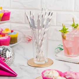 10 x Silver Hen Do Paper Straws | Bachelorette Party Straws | Willy Straws