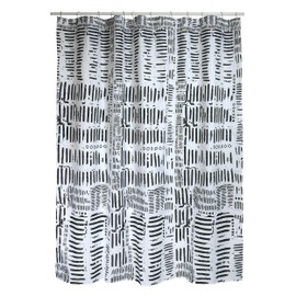 Spirella "Connection" Anti-bacterial Shower Curtain, Washable, Waterproof, Polyester, 180 x 200 cm, Black/White, Brown, 180 x 200 cm