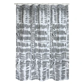 Spirella "Connection" Anti-bacterial Shower Curtain, Washable, Waterproof, Polyester, 180 x 200 cm, Black/White, Brown, 180 x 200 cm