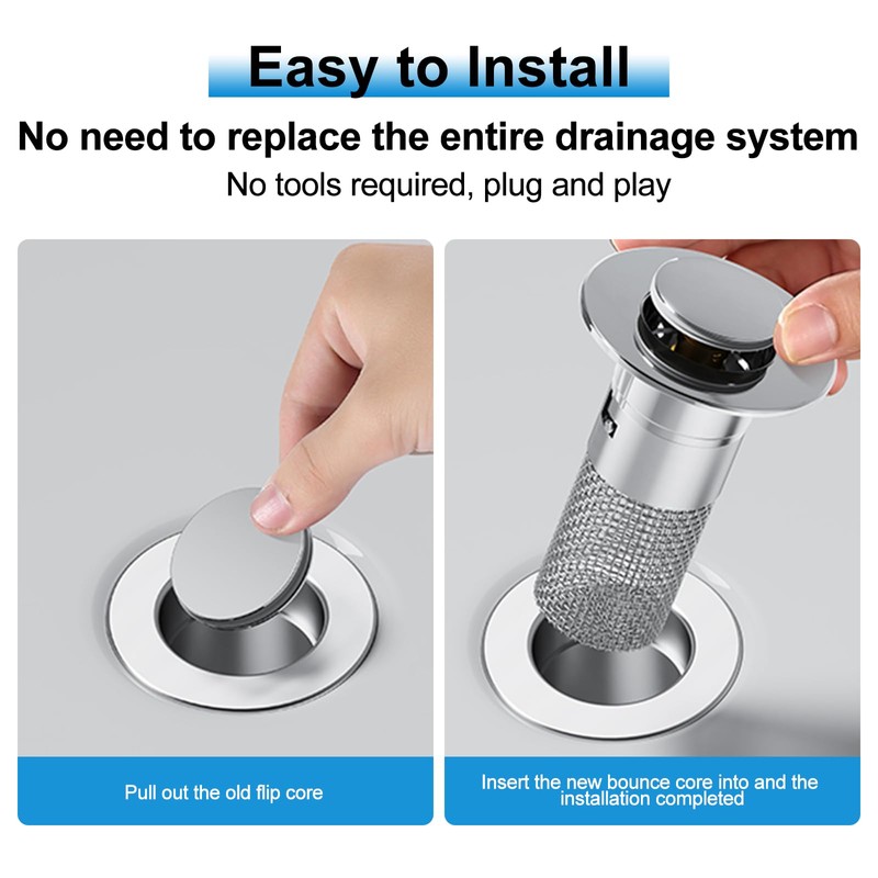Pop Up Bathroom Sink Drain Strainer Hair Catcher, Drain Strainer