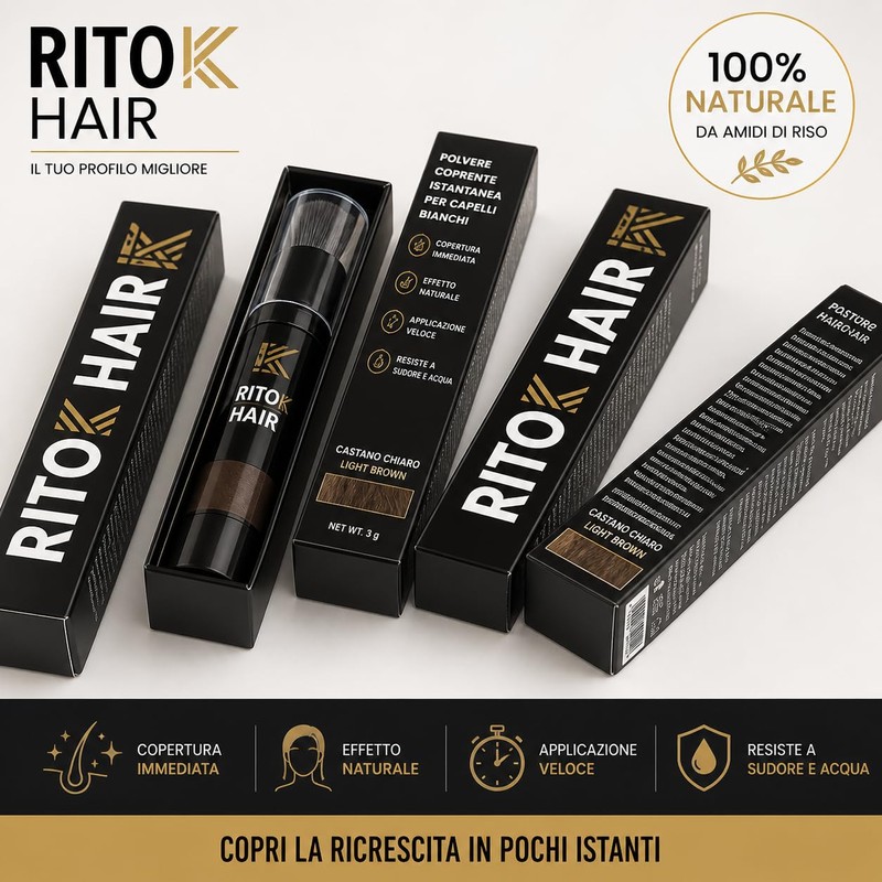 Tricomix Ritok Hair Light Brown 4 g – Covering Powder