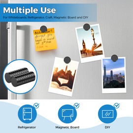 Wzone 20PCS Black Round Magnets, 15x3 mm Office Magnets Strong Small Magnets for Crafts Fridge DIY Picture Office School Home Kitchen Whiteboard