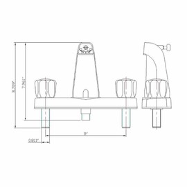 Likimen RV and Mobile Home Bath Tub & Shower Faucet With 8 in. Valves - Chrome