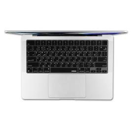 XSKN Arabic Black US Version Silicone Keyboard Cover Skin for 2021 Released MacBook Pro 14 inch A2442 MacBook Pro 16 inch A2485 with ( M1 Pro / Max chip ) Liquid Retina XDR Display Touch ID (K-395)