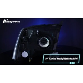 karsparehub For 2009-2012 Dodge Ram 1500 2500 3500 Chrome Headlights with Bulbs Left+Right