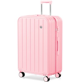 AnyZip Suitcase, Large 28 Inch Luggage with Wheels, PC ABS Lightweight Checked Luggage Hard Shell TSA Lock Luggage with Long-Term Travel (Pink)