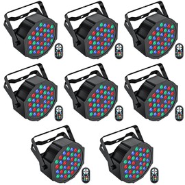 U`King LED Par Lights DJ Stage Light RGB 36 LED with Sound Activated Remote Control DJ Uplighting for Wedding Party Club Christmas Stage Lighting (8 Packs)