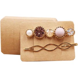 50 Pcs Hair Clip Display Cards Hair Bow Hairpin Packaging Cards Paper Cardboard for Hair Barrettes Accessories Kraft Hair Clips and Barrettes（Multicolour）