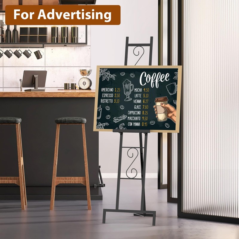 2 Pack Easel Stand for Sign, Metal Easels with Chain
