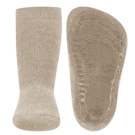 EWERS Unisex Children's Stopper Socks Softstep Plain Socks, Dark beige mel., 31 - 34