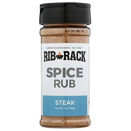 Rib Rack Dry Spice Rub - Steak, 7.0 oz. - Meat Seasoning for BBQ, Grill, Smoker - All Natural Ingredients (Packaging May Vary)