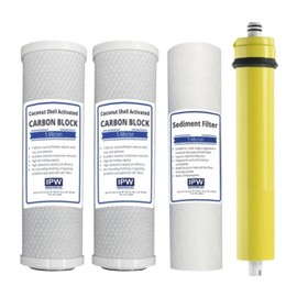 IPW Industries | Watts Replacement Water Filters for WP-4V, Reverse Osmosis System, 24 GPD Membrane 560014, Compatible Filter Set | Premier Systems 4SV, pure tek, WP-4V