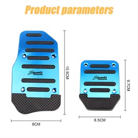 Adunsiaoto 3 Pieces Car Brake Foot Pedals Pad Kit, Car Pedal Cover Fuel Accelerator Brake Pedal Pads Kit, Universal Non-Slip Automatic Gas Brake Foot Pedal Pad, Car Brakes Pedals(Blue)