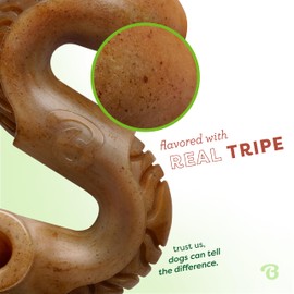 Benebone Tripe Bone Durable Dog Chew Toy for Aggressive Chewers, Real Tripe, Made in USA, Small