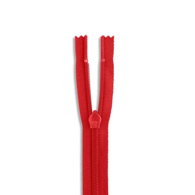 Fire Red 24" Invisible Heavy Duty Zipper - Non Separating