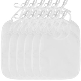 VIVIIHOO Pack of 12 Bibs for Painting with Textile Pens and Stencils for Baby Shower, Baby Shower, Gender Reveal Gift - DIY Baby Bibs and Bodysuits Painting (18 x 18 cm), White