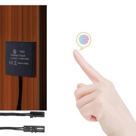 VST Dimmer Light Switch, Concealed Touch Dimmer Switch for Smart Home LED Lights, Penetrable Wood Stone Glass and Nonmetalic Material No Drilling Hole with JST Male and Female Ports (DC 12V 5A)