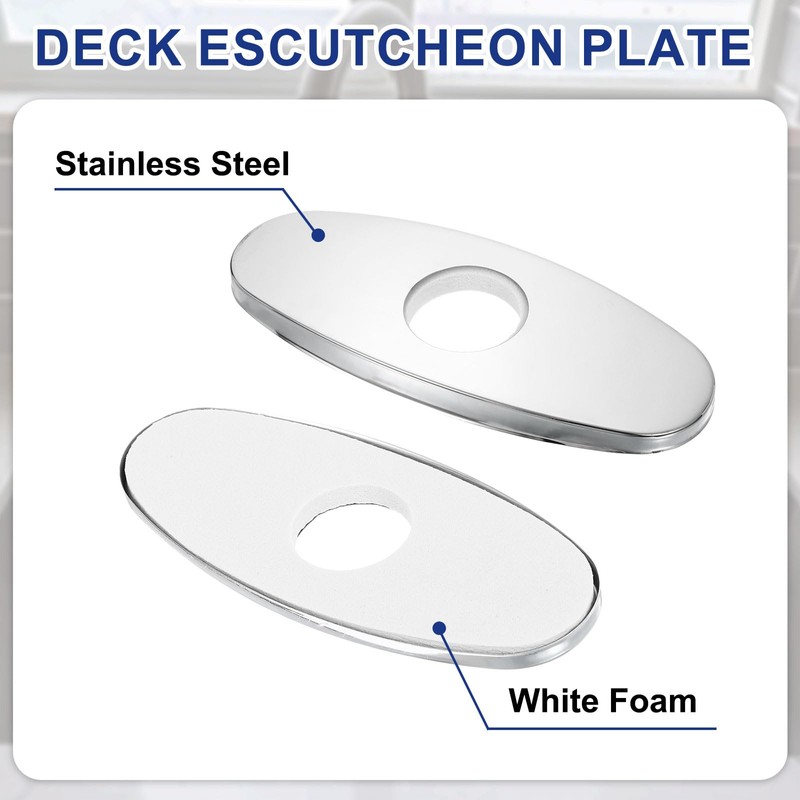 sourcing map Faucet Hole Cover, 5.51" Stainless Steel Deck Plate