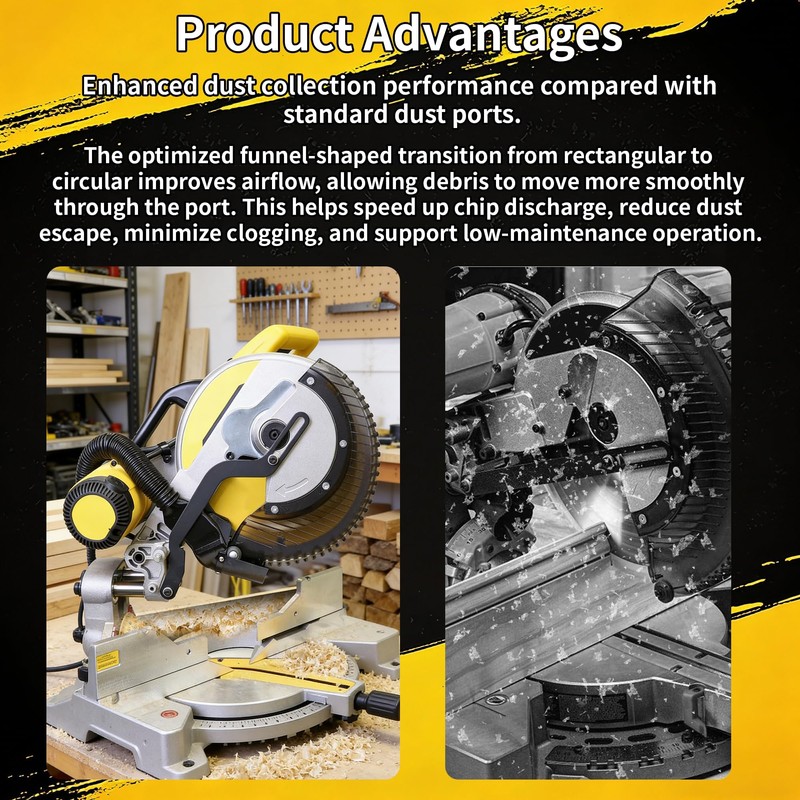 Miter Saw Dust Collection Adapter for DeWalt DWS779 & DWS780,