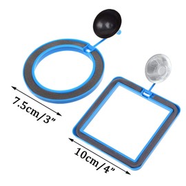 NGe 5Pcs Round Square Cone Fish Feeder Set, Floating Food Feeding Ring, Live Red Worm Feeder Funnel Plate, with Suction Cups