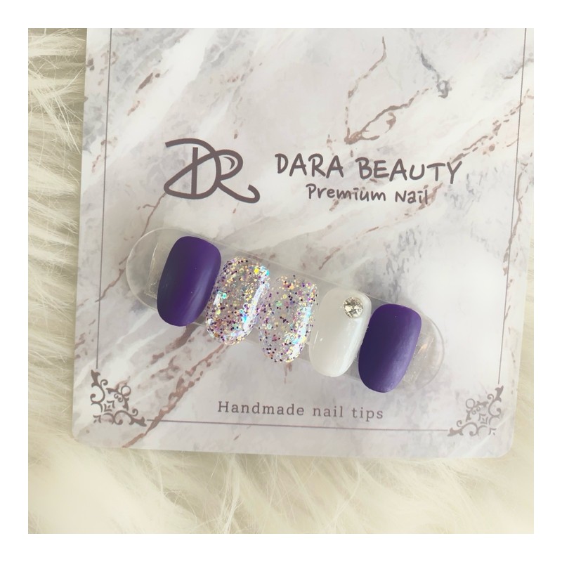 Next day delivery⭐Purple matte glitter nails⭐ / 다음날 발송⭐보라무광 글리터네일⭐
