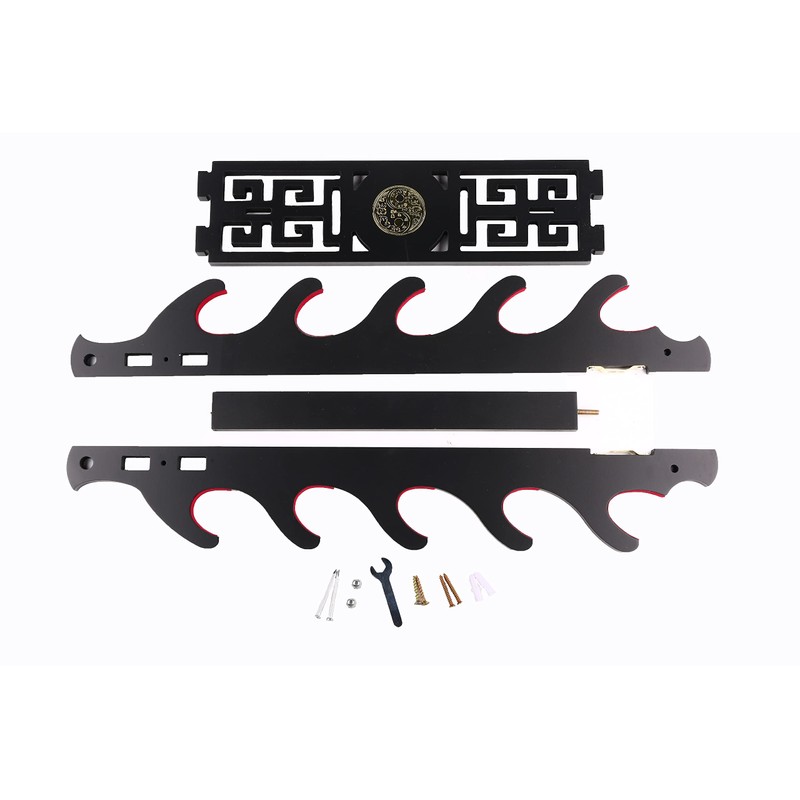 GUIIYLGG Sword Holder Katana Wall Mount - 5-Tier Tai Chi