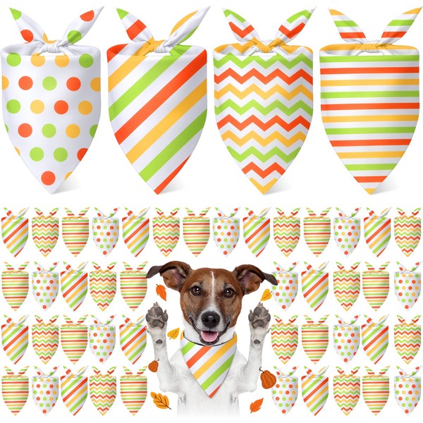 Shinylin 48 Pieces Fall Dog Bandanas Bulk Colorful Autumn Bandanas