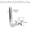 Body Candy 14k White Gold Star L-Shaped Nose Ring 18
