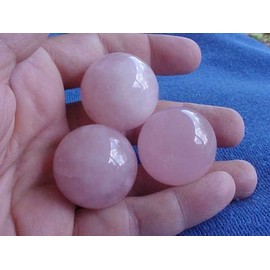 Gemqz R0108 Pink Rosequartz 30 Mm Sphere Set of 3