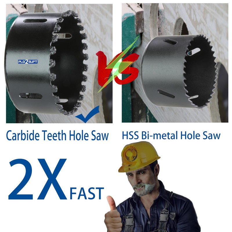 PLG2SUPT 3 inch Carbide Grit Hole Saw Cutter for Hardy