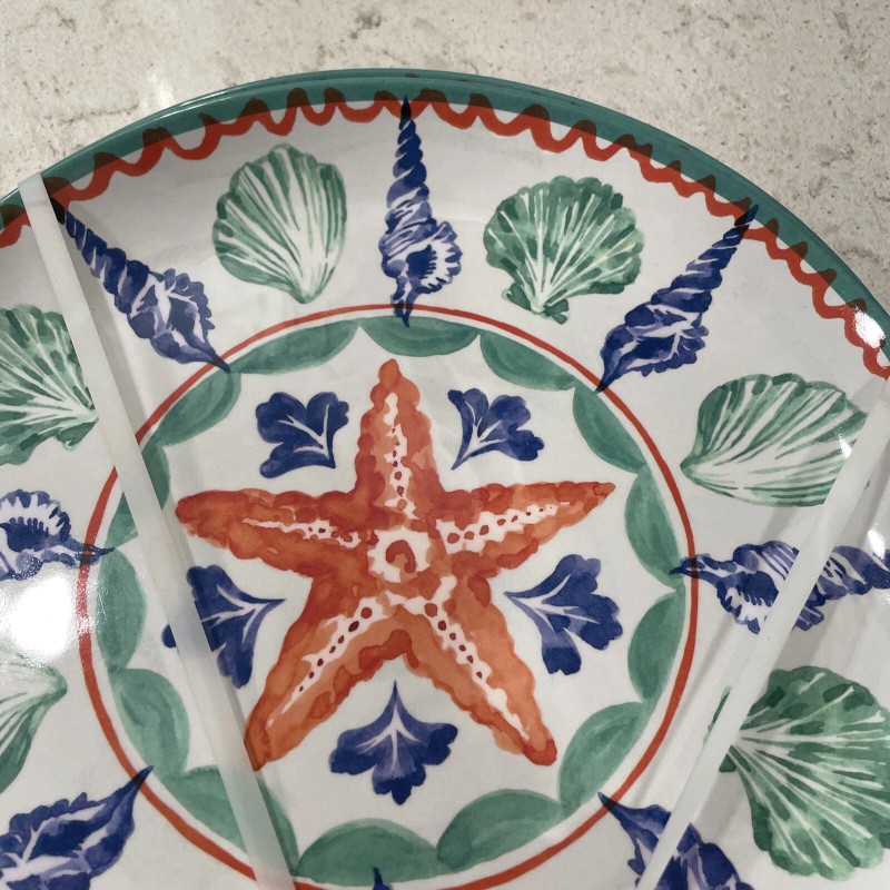 Sigrid Olsen Set 4 SEASHELLS & STARFISH 11" Dinner Plates