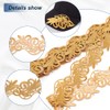 NBEADS 4.37 Yards Gold Embroidery Polyester Ribbons, 2.6 Inch Wide
