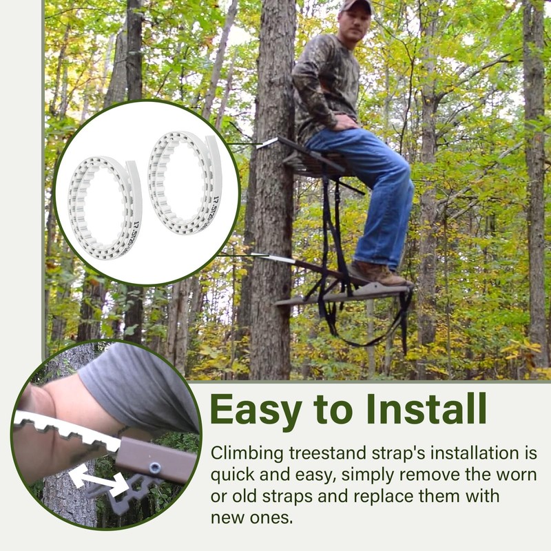 DuckcowsC Climber Tree Stand Straps, 2Pcs Traction Belts Replacement Straps