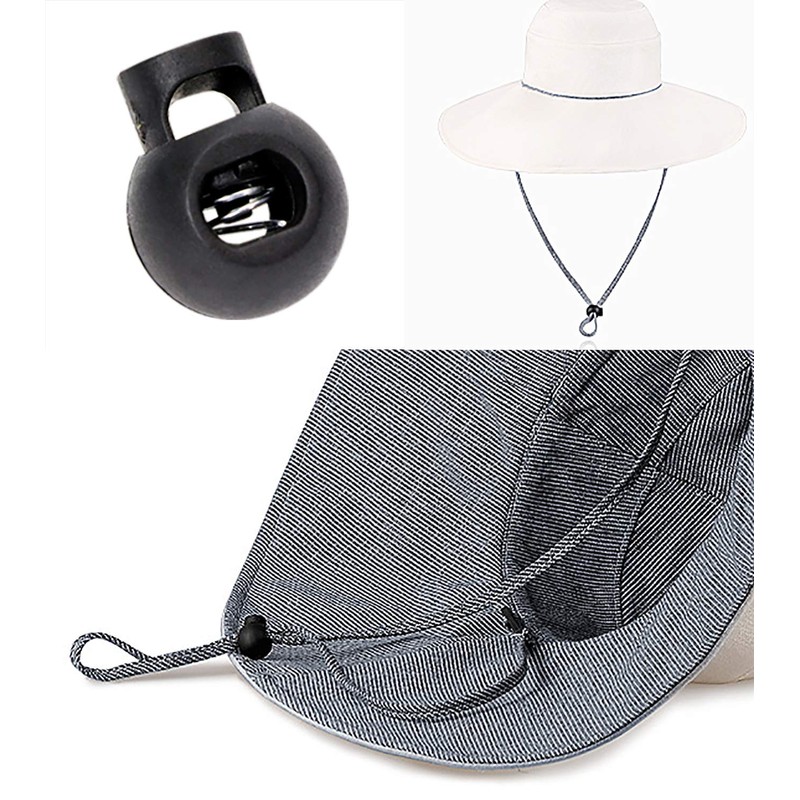 Tupalizy Plastic Round Spring Loaded Toggle Stopper Black Single Hole