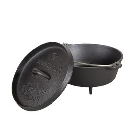 Stansport's Cast Iron Dutch Oven with Lid (16018-20) - 2 Quart Capacity, Durable Cast Iron Construction, Perfect for Outdoor Cooking, Home Kitchen and Camping Trips, Built in Legs