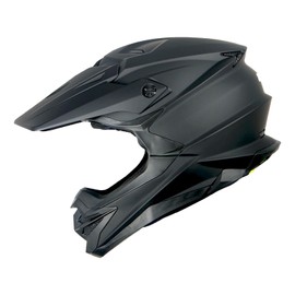 1Storm Motocross Adult Helmet Downhill Mountain Bike Helmet BMX MX ATV Dirt Bike Storm Style HF803; Matt Black + Goggles + Skeleton Black Glove Bundle