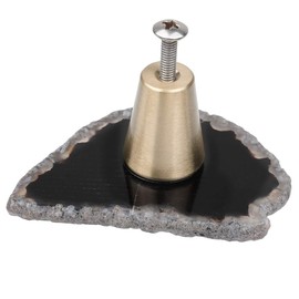 KYEYGWO Pack of 4 Black Irregular Agate Discs Furniture Knobs with Screw, Brass Drawer Knobs, Decoration Dresser Knobs, Cupboard Knobs, Wardrobe Pull Handle