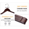 Amber Home 20 Pack Vintage Wood Coat Hangers, Walunt Wooden