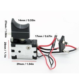 Cordless Drill Trigger Switch Speed Control Replacement CW CCW Adjustable with Small Light for Da Yi 12V Machine 7.2~24VDC 16A