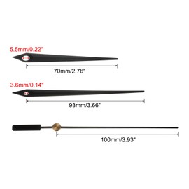 PATIKIL Replacement Clockwork Kit 12pcs Replacement Clockwork Aluminum Clock Movement Replacement Parts for Wall Clock Repair DIY Black A01