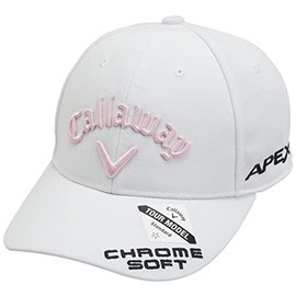 Callaway C23990200 Women's Classic Cap (Polyester Twill Tour Model) / Hat / Golf, 1033_white/pink