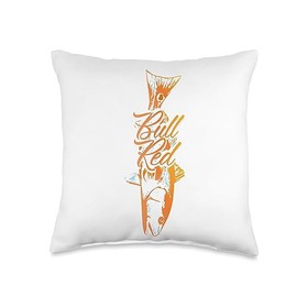 Gulf Coast Bull Red Angler Angler: Gulf Coast Redfish Red Drum Fishing Throw Pillow, 16x16, Multicolor