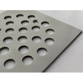 Poyde 4-1/4 Inch Screw-in Square Floor Drain Cover Replacement Shower Grates with Screws (Brushed Nickel)