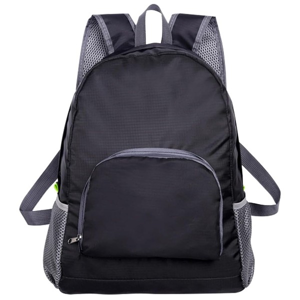 Yingjie Foldable Backpack,Lightweight Foldable Backpack,Black Waterproof Small Fishing Rucksack,Versatile Packable