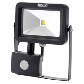 Draper 66036 Slimline Wallmounted 10W Cob LED Floodlight with PIR Sensor,Blue