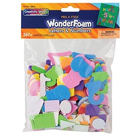 WonderFoam Peel & Stick Letters & Numbers, Assorted Colors & Sizes, 267 Pieces
