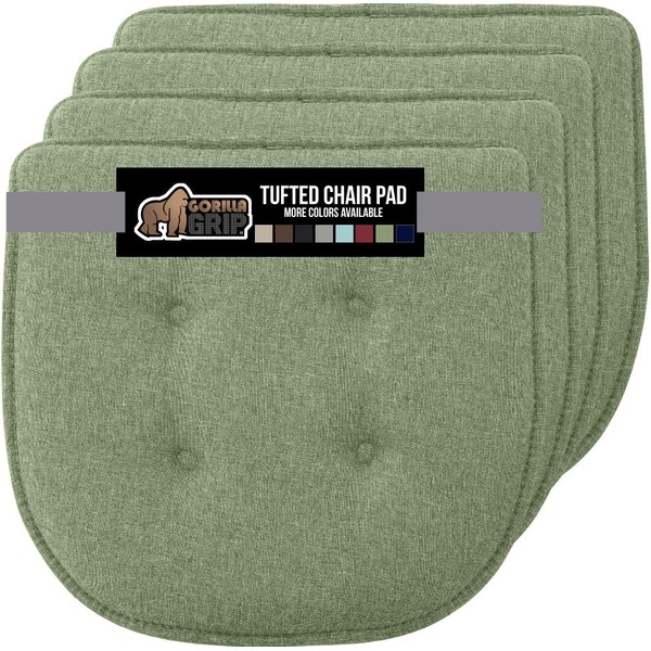 Gorilla Grip Tufted Memory Foam Chair Cushions, Set of 4,