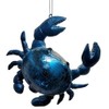 Nautical 4" Mercury Glass Blue Crab Ornament by Regency